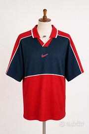Maglietta Nike Vintage Look Uomo L Rosso Blu Mesh 