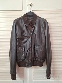 Giacca  in morbida pelle  color testa di moro.