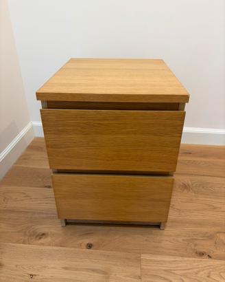 Comodino IKEA MALM effetto rovere