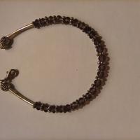 Bracciale con palline argentate e ametista