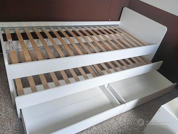 Letto estraibile singolo/matrimoniale con cassetti