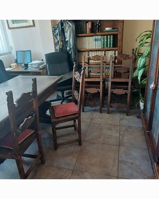 Tavolo e 8 sedie in legno da ufficio