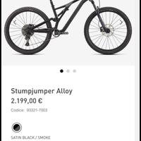 Stumpjumper alloy 2021 nera taglia S3