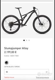 Stumpjumper alloy 2021 nera taglia S3