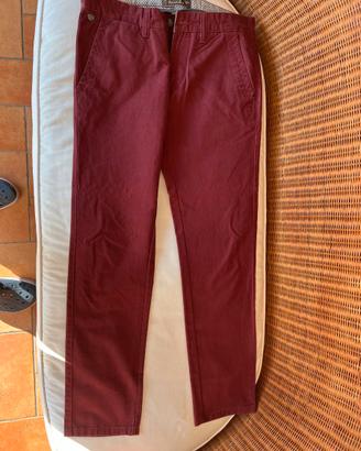 Pantaloni Uomo Bordò Eleganti Taglia 48