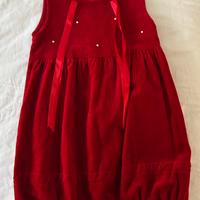 Abito da bambina in velluto rosso