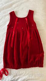 Abito da bambina in velluto rosso