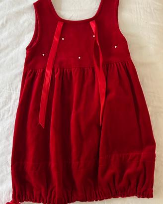Abito da bambina in velluto rosso