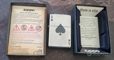 accendino Zippo asso di picche NUOVO completo