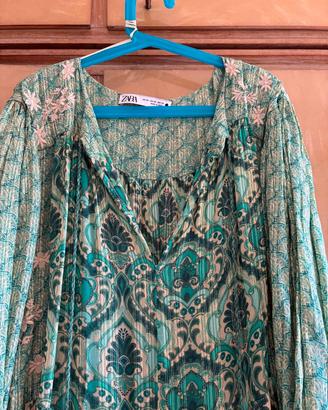 Abito lungo Boho Zara verde - nuovo - taglia XS