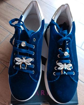 Sneakers in velluto colore blu misura 41 
