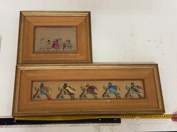 Antichi ricami su cornice anni 50