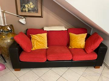 divano letto 3 posti in pelle e stoffa