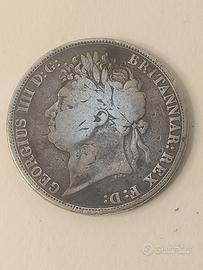Antica moneta britannica corona d'argento