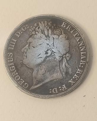 Antica moneta britannica corona d'argento