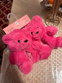 Pantofole Morbide Peluche Orsetto – Rosa Fucsia