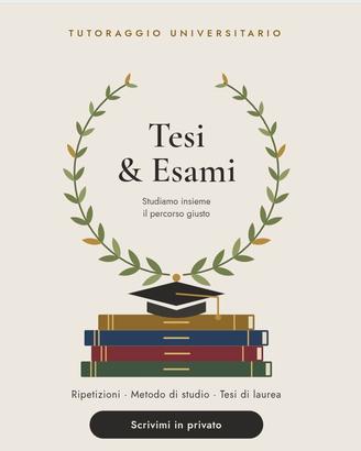 tutor e docenti per supporto tesi e ripetizioni 