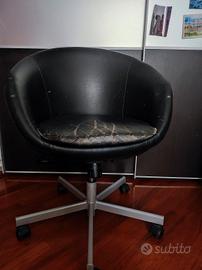 Sedia ufficio in pelle ikea