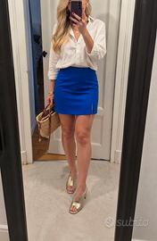 Gonna mini aderente color blu elettrico