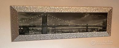 Quadro con cornice argento ponte Manhattan