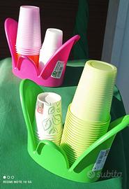 2 Portabicchieri - Plastica colorata rigida  Nuovi