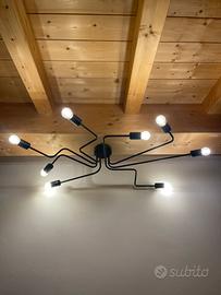 Lampadario moderno nero a 8 luci elegante