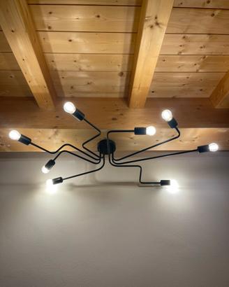 Lampadario moderno nero a 8 luci elegante