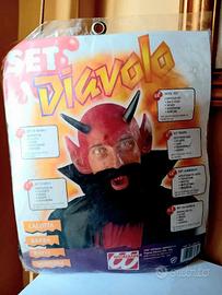 Set testa diavolo maschera travestimento costume