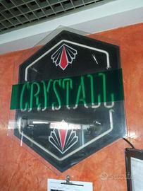 Specchio e insegna luminosa al neon Crystall beer