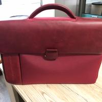 Borsa Piquadro bordeaux in pelle e tessuto