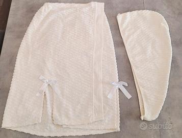 Set Bagno/Spa 100% Cotone - Pareo + Turbante capel
