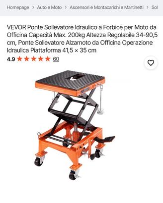 Ponte sollevatore idraulico per moto