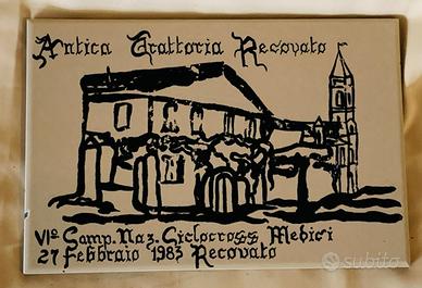 Piastrella commemorativa vintage anni '80