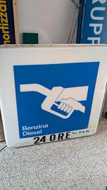 Insegna Distributore Benzina Self Vintage Enorme