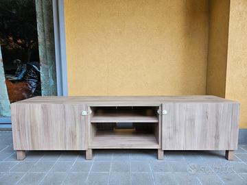 Mobile TV IKEA BESTÅ effetto rovere, piedini extra