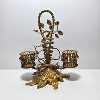 Porta stuzzicadenti in bronzo dorato fine '800