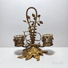 Porta stuzzicadenti in bronzo dorato fine '800