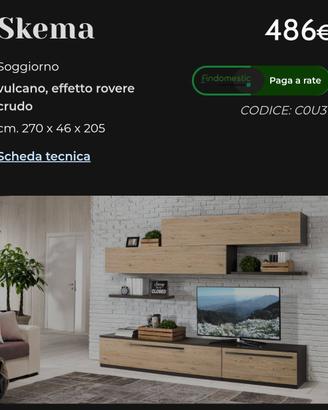 Parete attrezzata rovere e marrone
