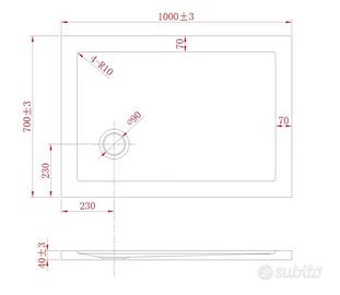 Piatto doccia 70x100