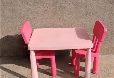tavolino bimbi Ikea completo di due sedie