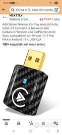 MSXTTLY Adattatore wireless CarPlay Android Auto