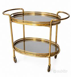Carrello Bar Portavivande Vintage in Ottone