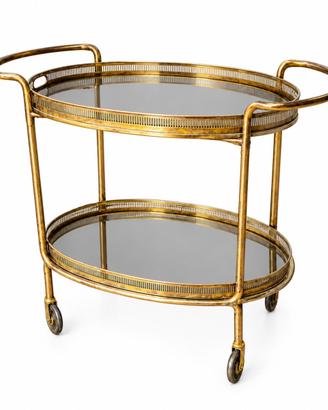 Carrello Bar Portavivande Vintage in Ottone