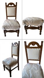 Sedie stile classico legno massello e imbottitura
