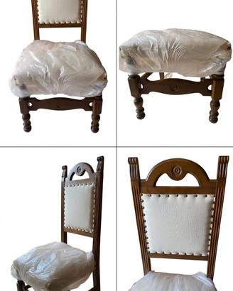 Sedie stile classico legno massello e imbottitura