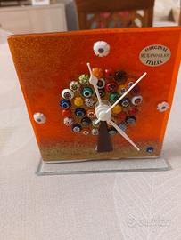 Orologio e vassoio in vetro