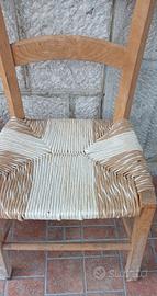 sedie antiche in legno massello con seduta in pagl