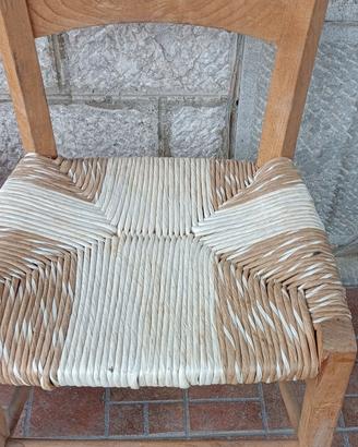 sedie antiche in legno massello con seduta in pagl