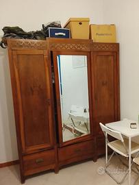 Armadio scuola Milanese anni '60, noce e