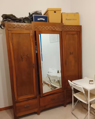 Armadio scuola Milanese anni '60, noce e